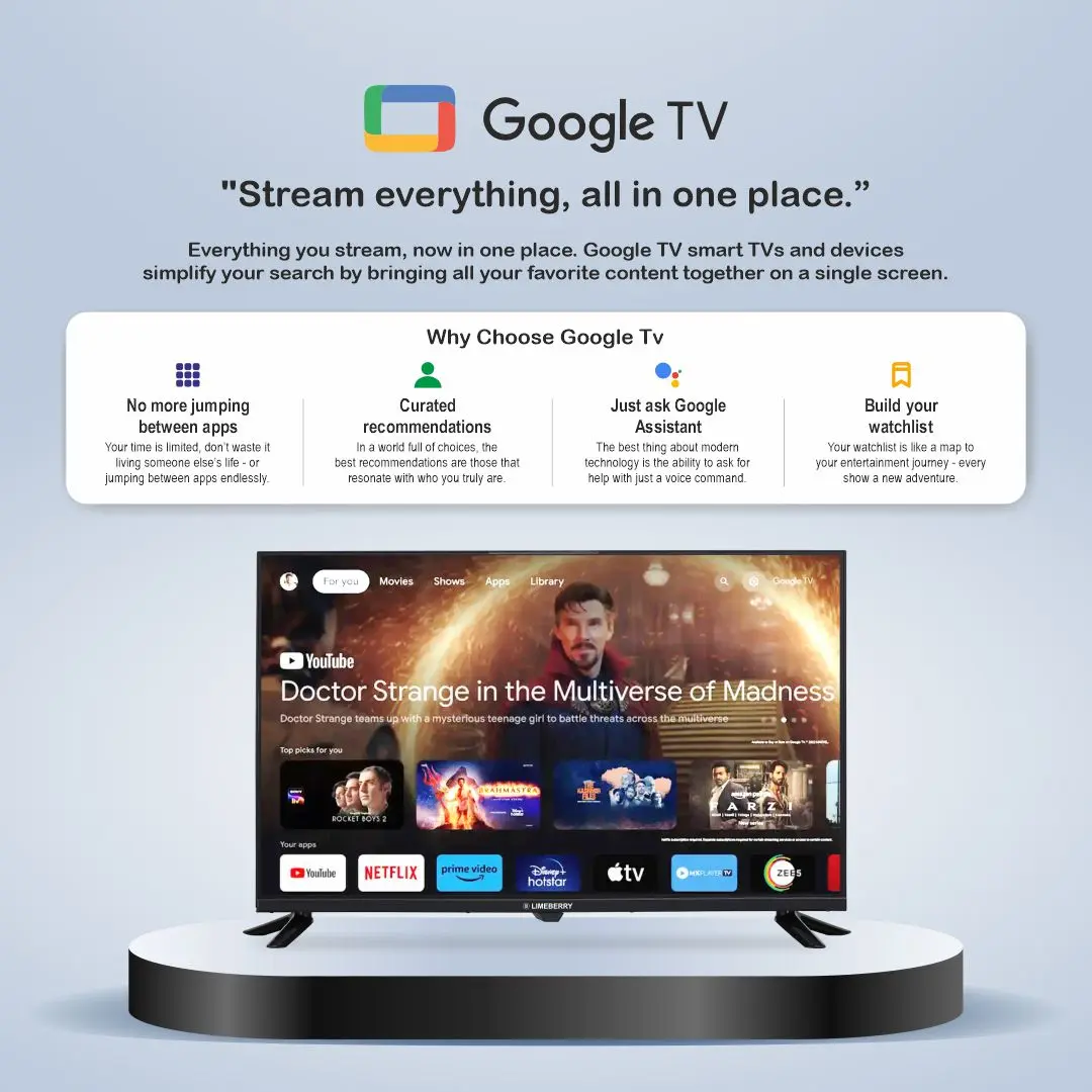 43 Inch FHD Smart QLED Google TV (SP431CNG) - Limeberry | Go with